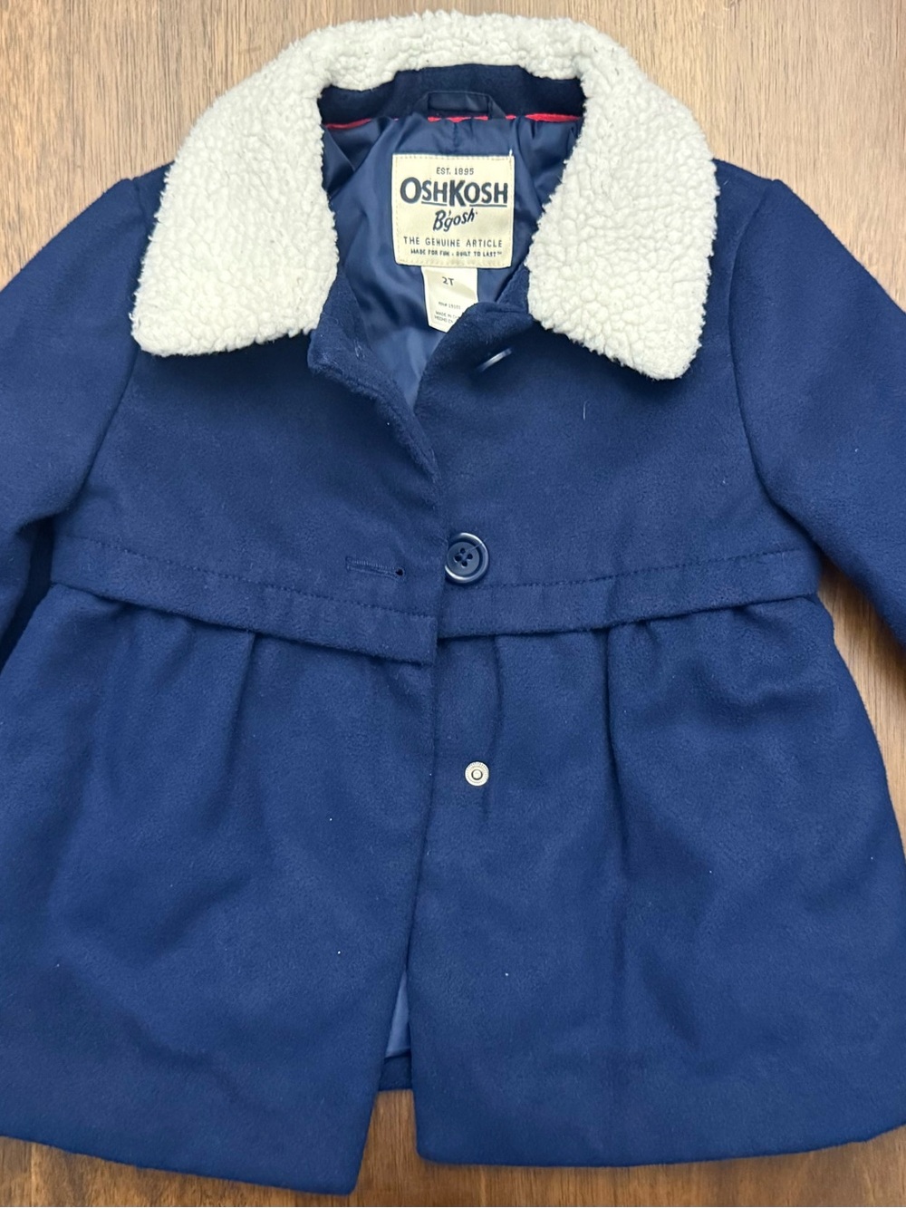 OshKosh B'gosh Navy Coat with Cream Sherpa Collar